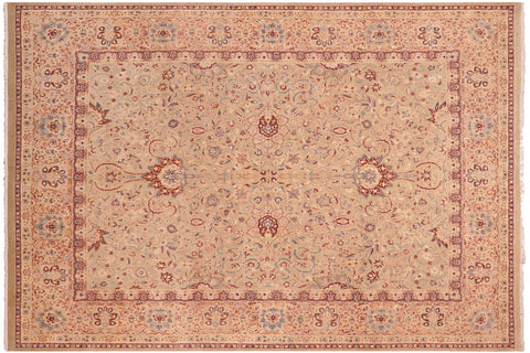 handmade Traditional Kashan Taupe Tan Hand Knotted RECTANGLE 100% WOOL area rug 8 x 10