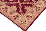 handmade Transitional Kafkaz Magenta Beige Hand Knotted RECTANGLE 100% WOOL area rug 8 x 10
