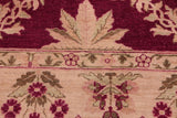 handmade Transitional Kafkaz Magenta Beige Hand Knotted RECTANGLE 100% WOOL area rug 8 x 10