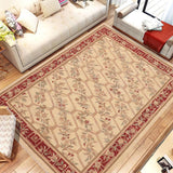 handmade Transitional Kafkaz Beige Wine Red Hand Knotted RECTANGLE 100% WOOL area rug 8 x 10