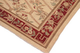handmade Transitional Kafkaz Beige Wine Red Hand Knotted RECTANGLE 100% WOOL area rug 8 x 10