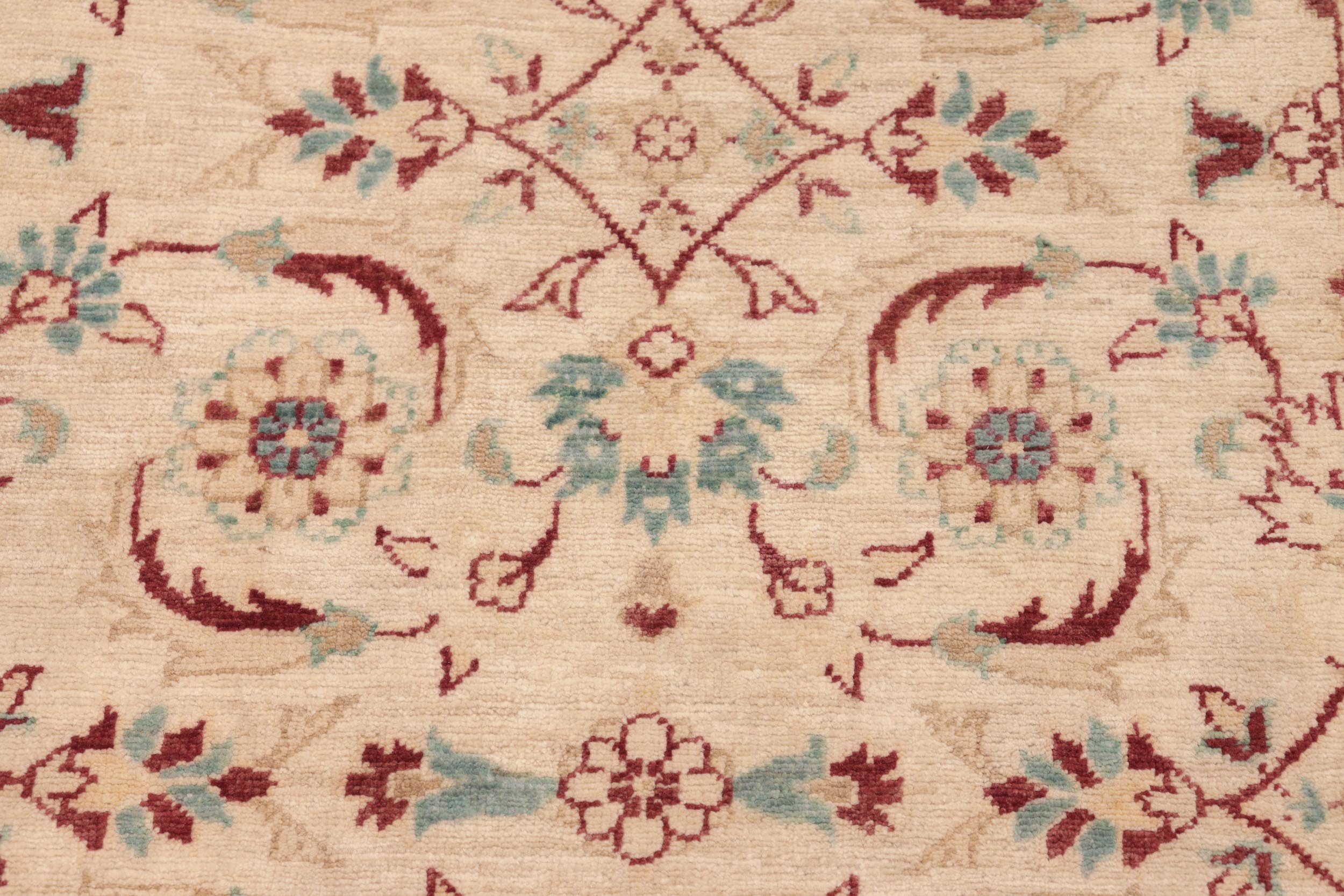 handmade Transitional Kafkaz Beige Green Hand Knotted RECTANGLE 100% WOOL area rug 8' x 10'