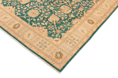 handmade Traditional Kafkaz Green Tan Hand Knotted RECTANGLE 100% WOOL area rug 8X10