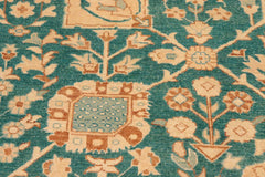 handmade Traditional Kafkaz Green Tan Hand Knotted RECTANGLE 100% WOOL area rug 8X10