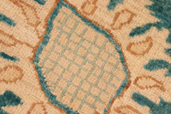 handmade Traditional Kafkaz Green Tan Hand Knotted RECTANGLE 100% WOOL area rug 8X10