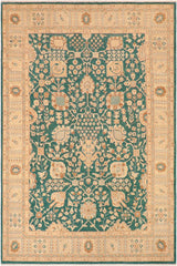 handmade Traditional Kafkaz Green Tan Hand Knotted RECTANGLE 100% WOOL area rug 8X10