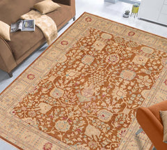 handmade Traditional Kafkaz Brown Beige Hand Knotted RECTANGLE 100% WOOL area rug 8X10