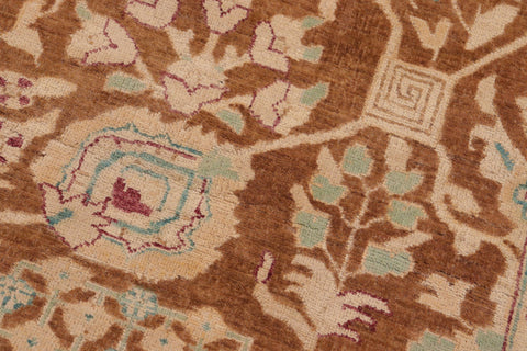 handmade Transitional Kafkaz Brown Beige Hand Knotted RECTANGLE 100% WOOL area rug 8' x 10'