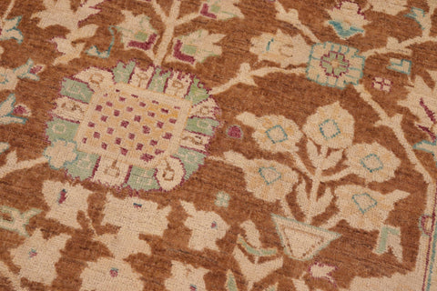 handmade Transitional Kafkaz Brown Beige Hand Knotted RECTANGLE 100% WOOL area rug 8' x 10'