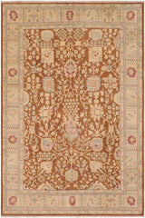 handmade Traditional Kafkaz Brown Beige Hand Knotted RECTANGLE 100% WOOL area rug 8X10