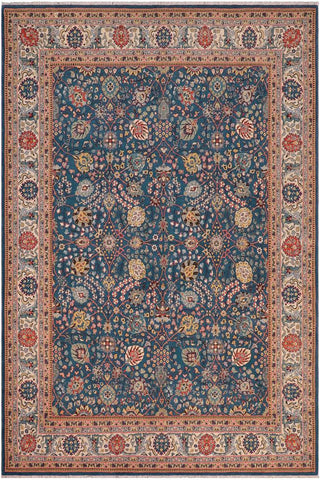 handmade Traditional Design Teal Ivory Hand Knotted RECTANGLE 100% WOOL area rug 8'X10'