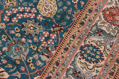 handmade Traditional Design Teal Ivory Hand Knotted RECTANGLE 100% WOOL area rug 8'X10'