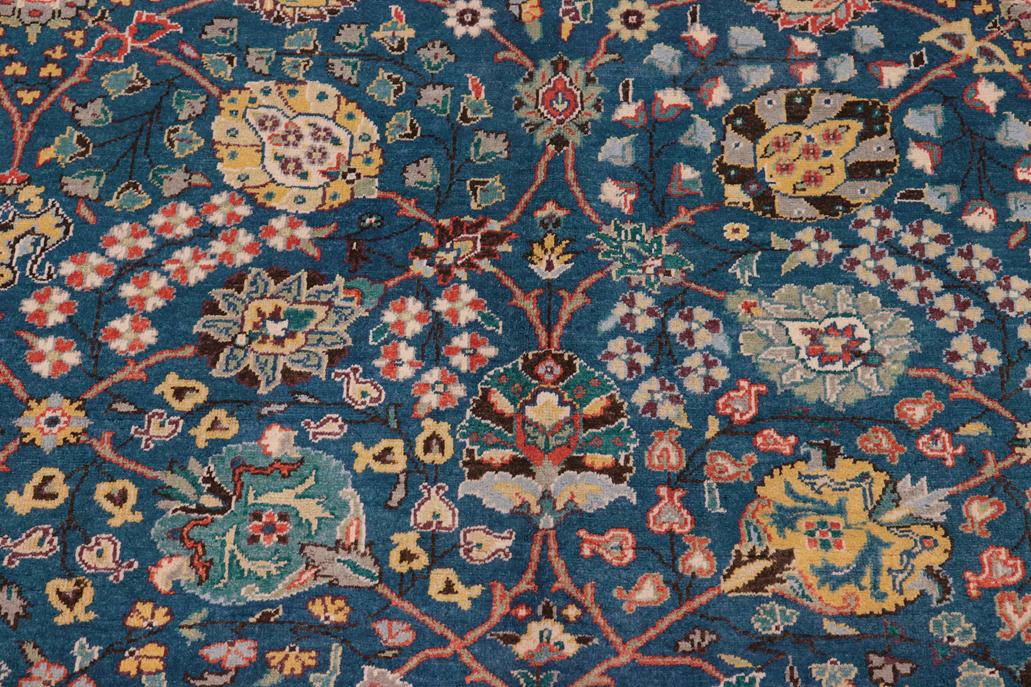 handmade Traditional Design Teal Ivory Hand Knotted RECTANGLE 100% WOOL area rug 8'X10'