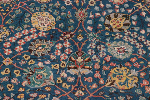 handmade Traditional Design Teal Ivory Hand Knotted RECTANGLE 100% WOOL area rug 8'X10'