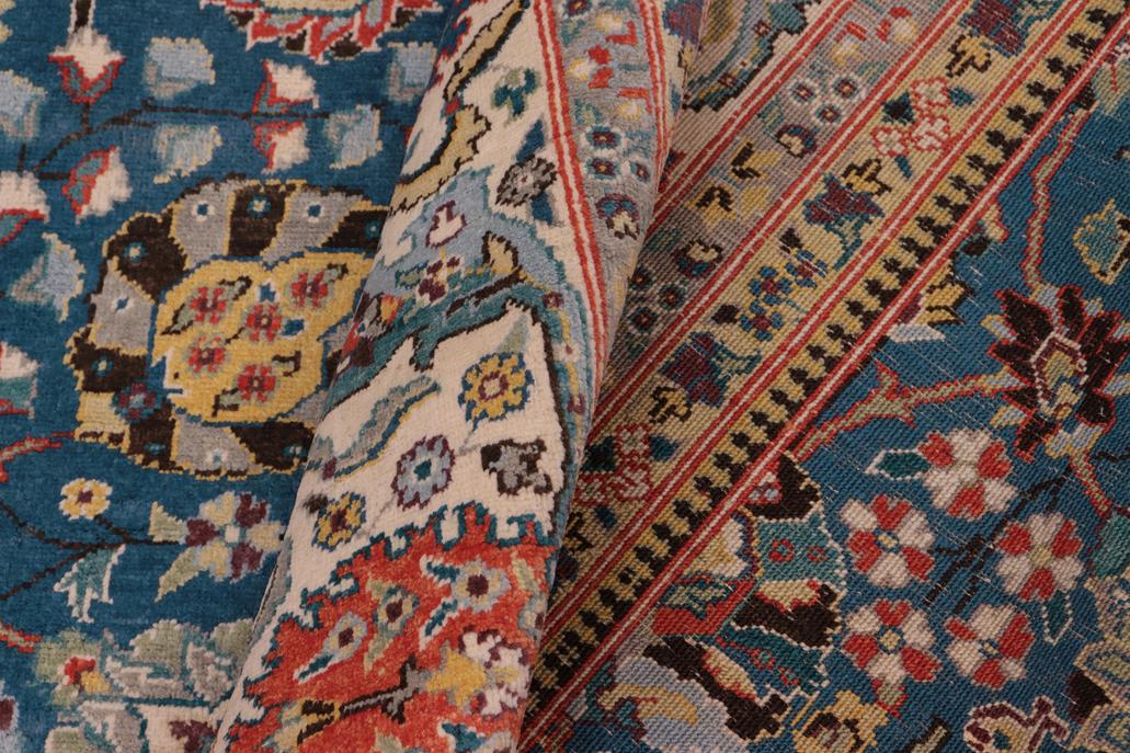 handmade Traditional Design Teal Ivory Hand Knotted RECTANGLE 100% WOOL area rug 8'X10'