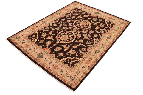 handmade Traditional Kafkaz Brown Tan Hand Knotted RECTANGLE 100% WOOL area rug 8x10