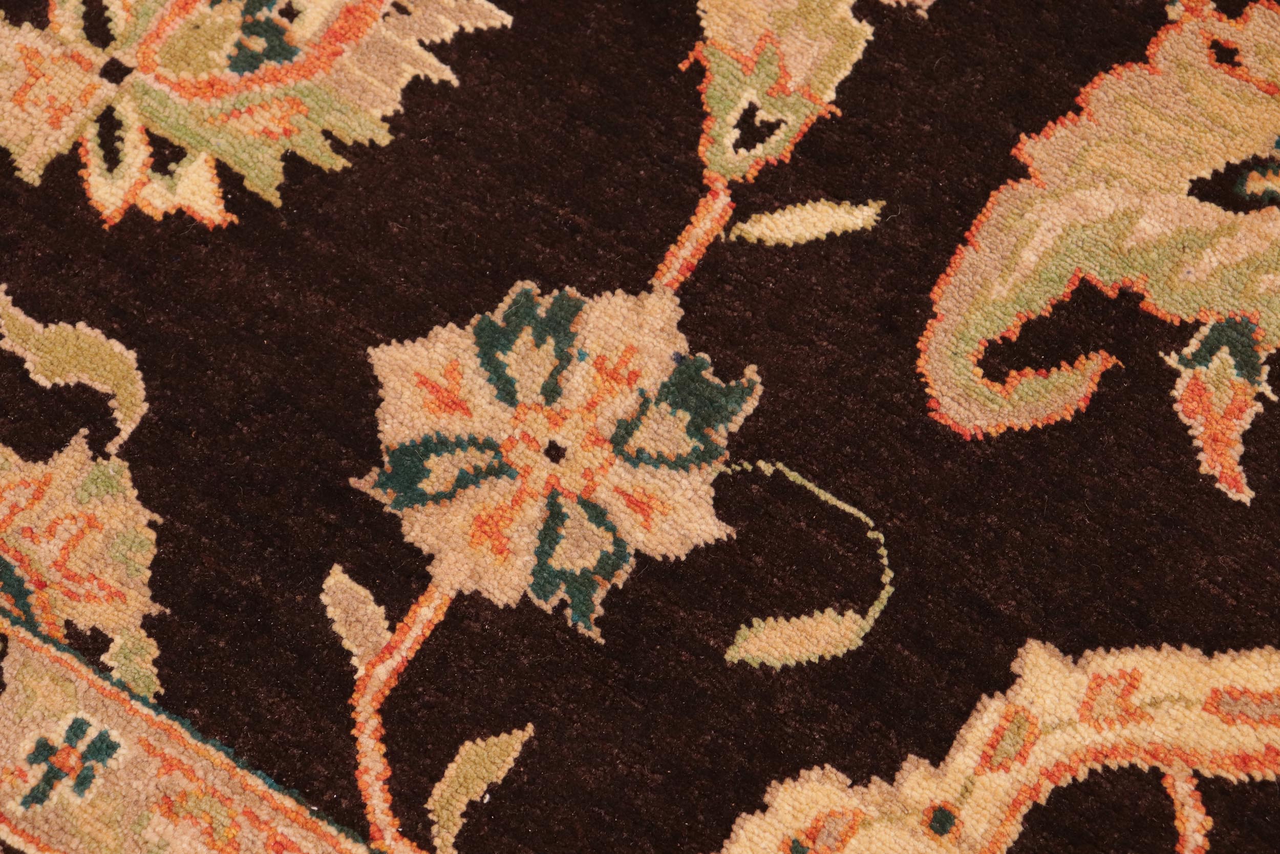 handmade Traditional Kafkaz Brown Tan Hand Knotted RECTANGLE 100% WOOL area rug 8x10