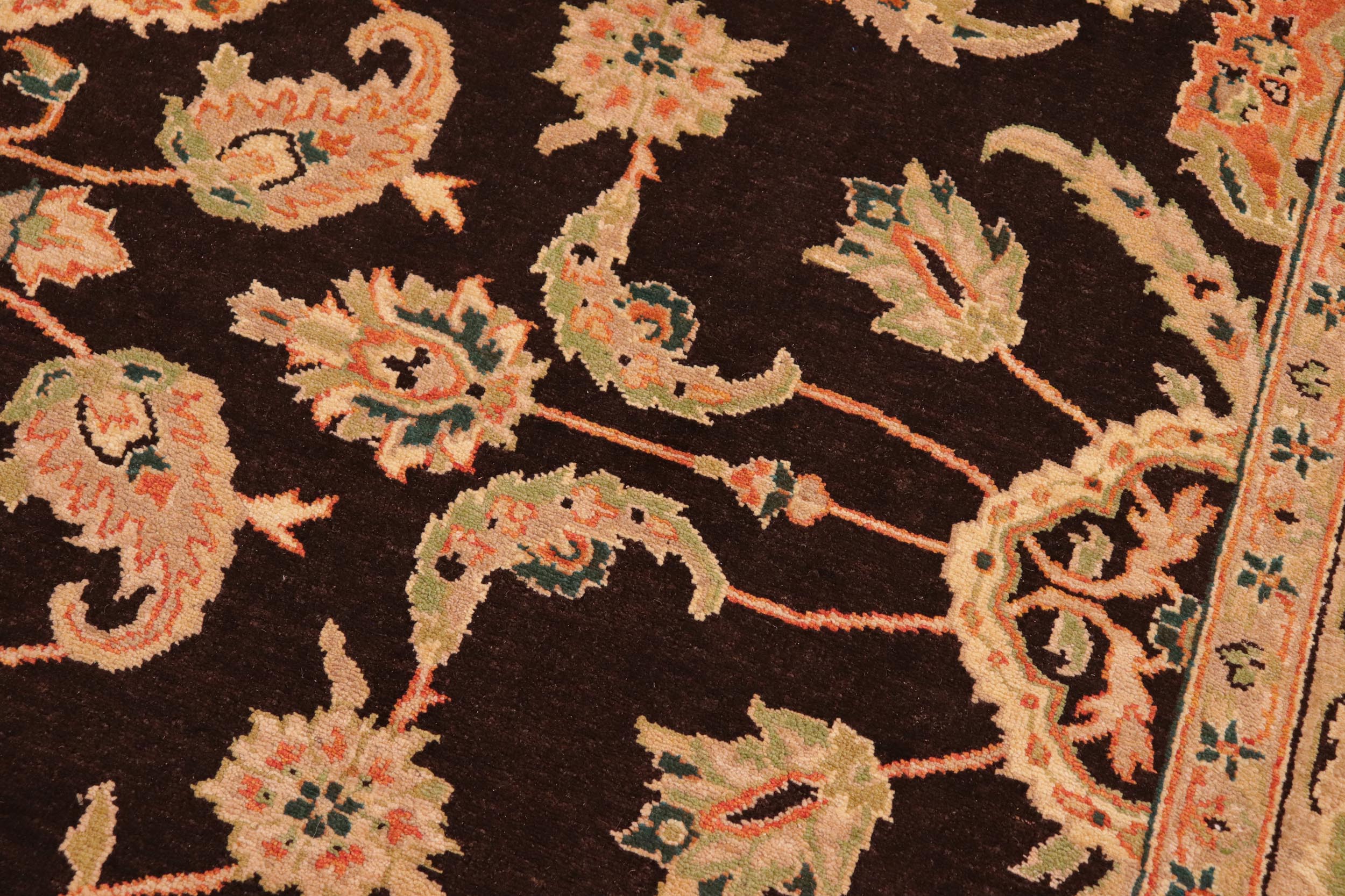 handmade Traditional Kafkaz Brown Tan Hand Knotted RECTANGLE 100% WOOL area rug 8x10