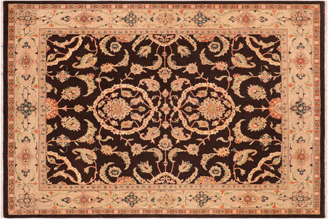 handmade Traditional Kafkaz Brown Tan Hand Knotted RECTANGLE 100% WOOL area rug 8x10