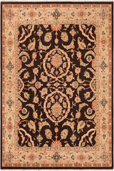 handmade Traditional Kafkaz Brown Tan Hand Knotted RECTANGLE 100% WOOL area rug 8X10