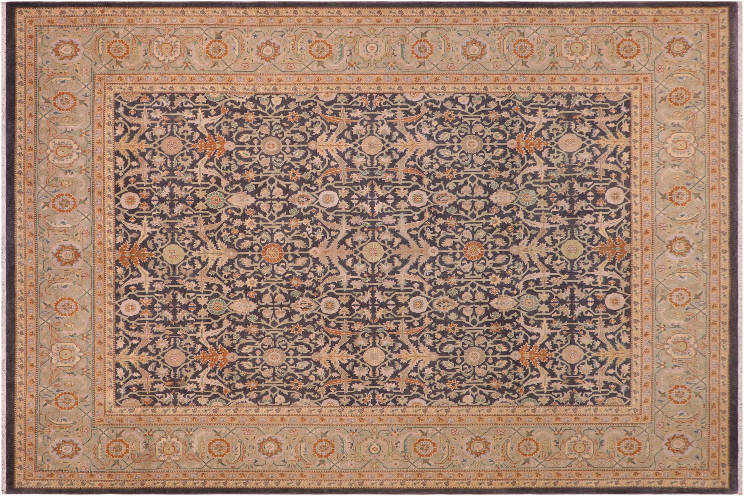 handmade Transitional Kafkaz Charcoal Lt. Gray Hand Knotted RECTANGLE 100% WOOL area rug 8x10