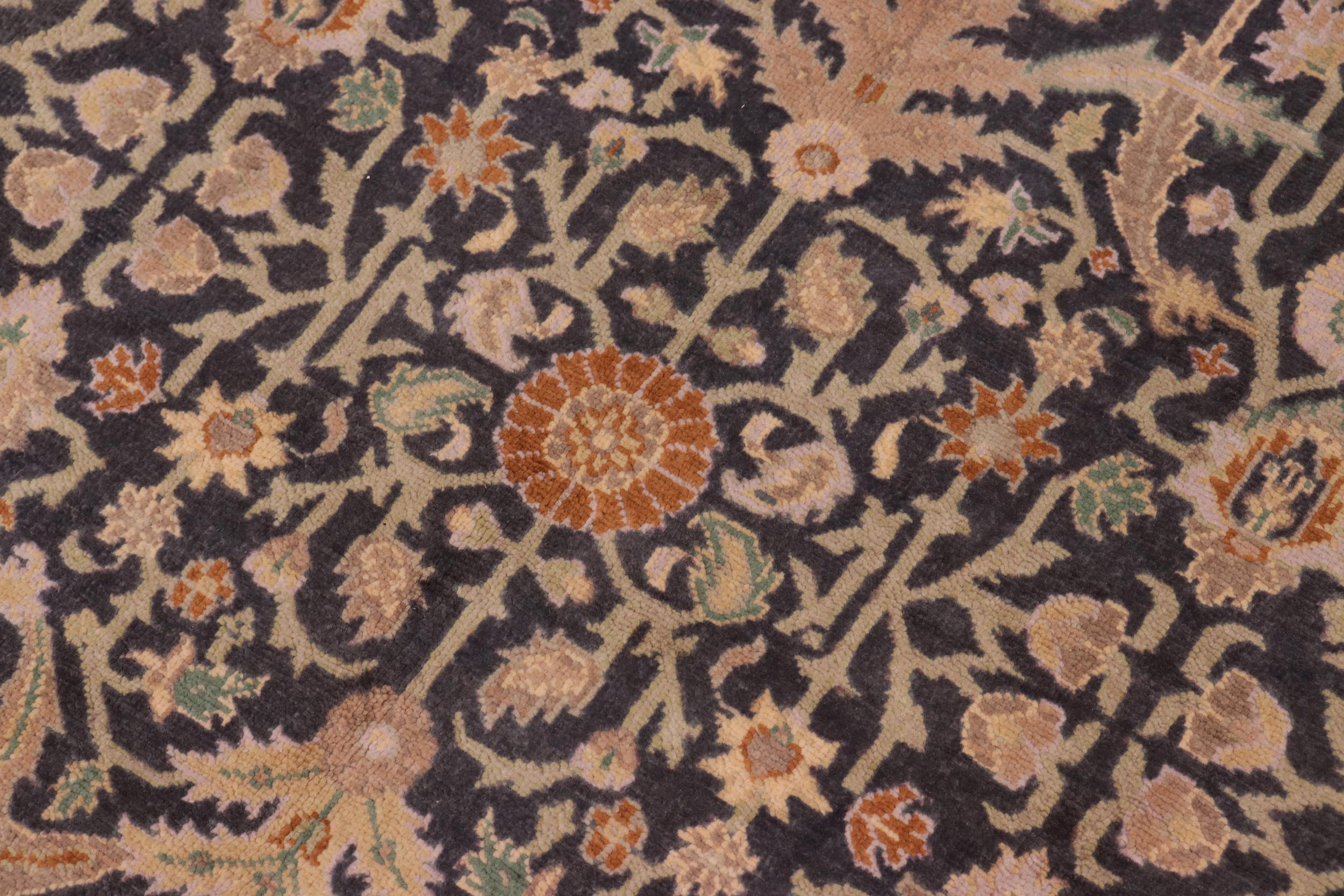 handmade Transitional Kafkaz Charcoal Lt. Gray Hand Knotted RECTANGLE 100% WOOL area rug 8x10