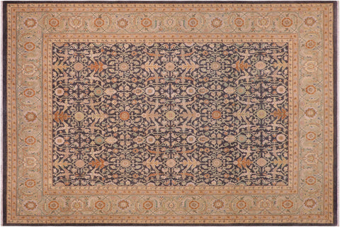 handmade Transitional Kafkaz Charcoal Lt. Gray Hand Knotted RECTANGLE 100% WOOL area rug 8x10