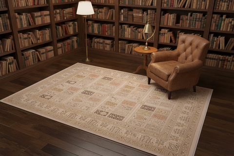 Turkish Knotted Istanbul Iluminad Gray/Gray Wool Rug - 8'4''X9'10''