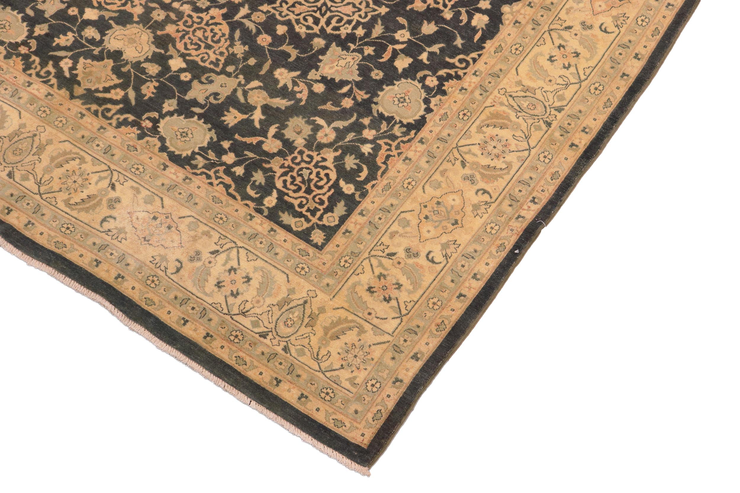 handmade Traditional Kafkaz Charcoal Tan Hand Knotted RECTANGLE 100% WOOL area rug 8x10