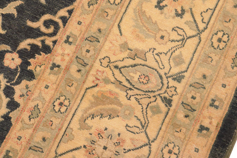 handmade Traditional Kafkaz Charcoal Tan Hand Knotted RECTANGLE 100% WOOL area rug 8x10