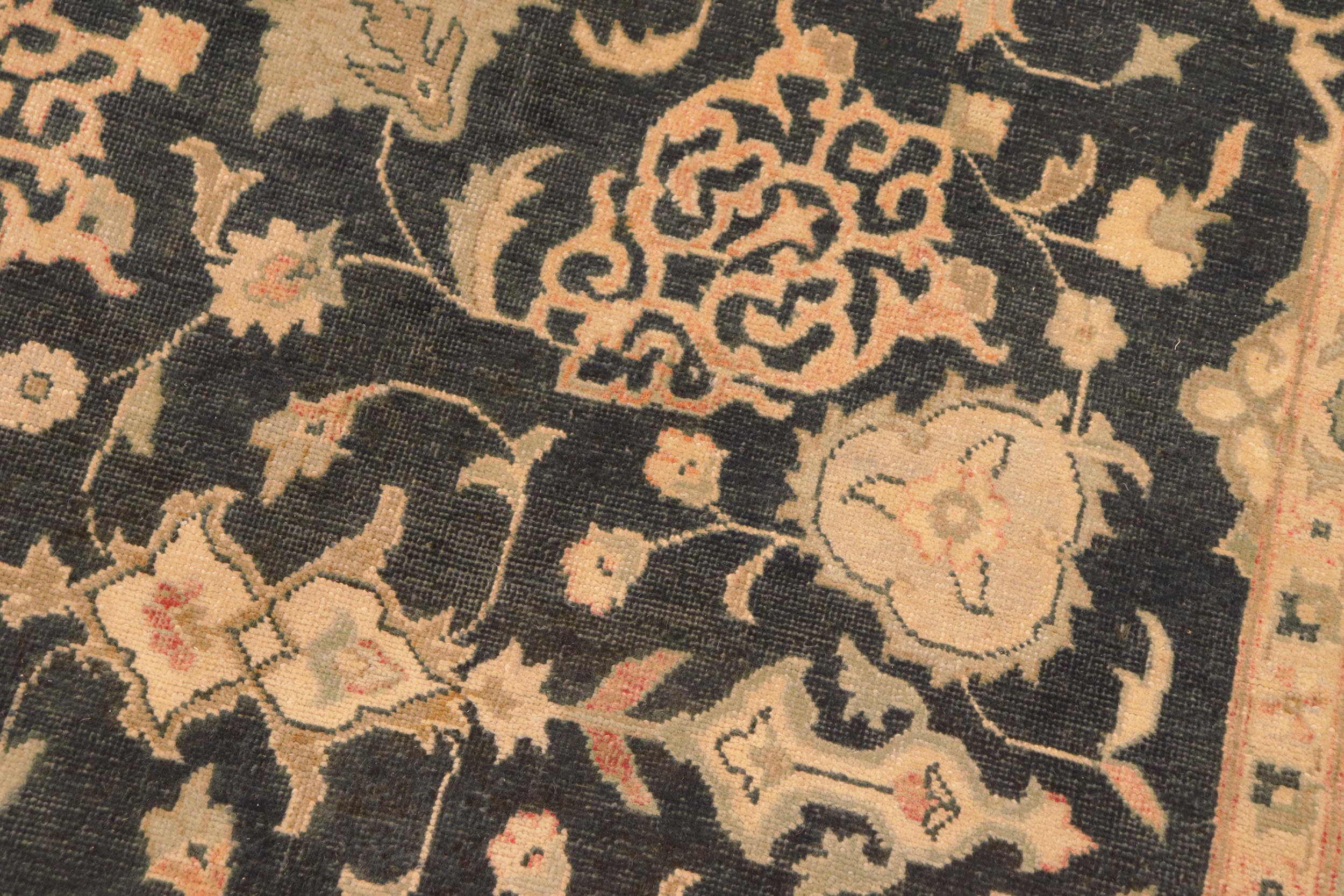 handmade Traditional Kafkaz Charcoal Tan Hand Knotted RECTANGLE 100% WOOL area rug 8x10