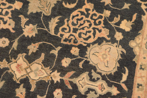 handmade Traditional Kafkaz Charcoal Tan Hand Knotted RECTANGLE 100% WOOL area rug 8x10