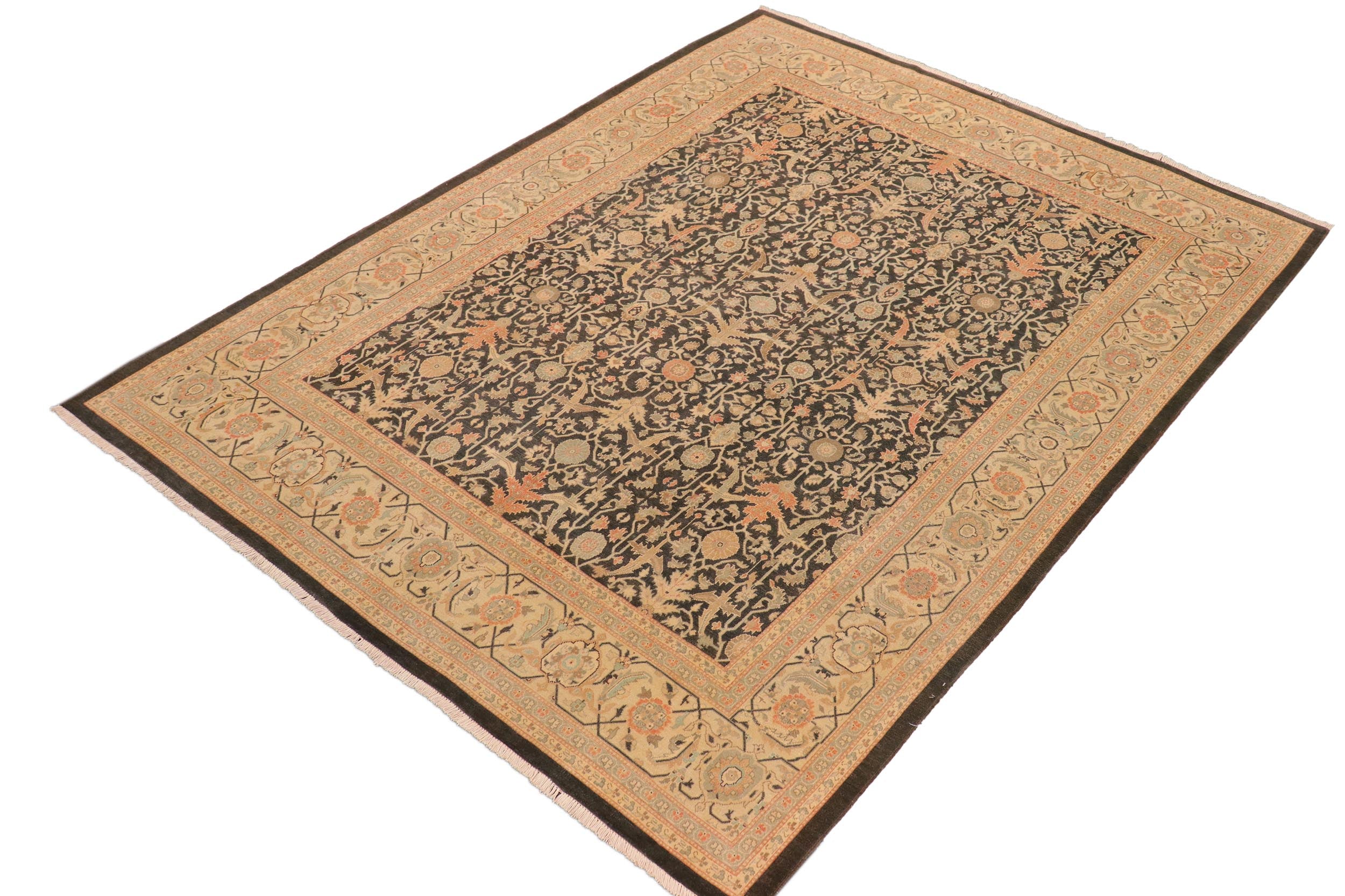 handmade Transitional Kafkaz Drk.green Beige Hand Knotted RECTANGLE 100% WOOL area rug 8x10