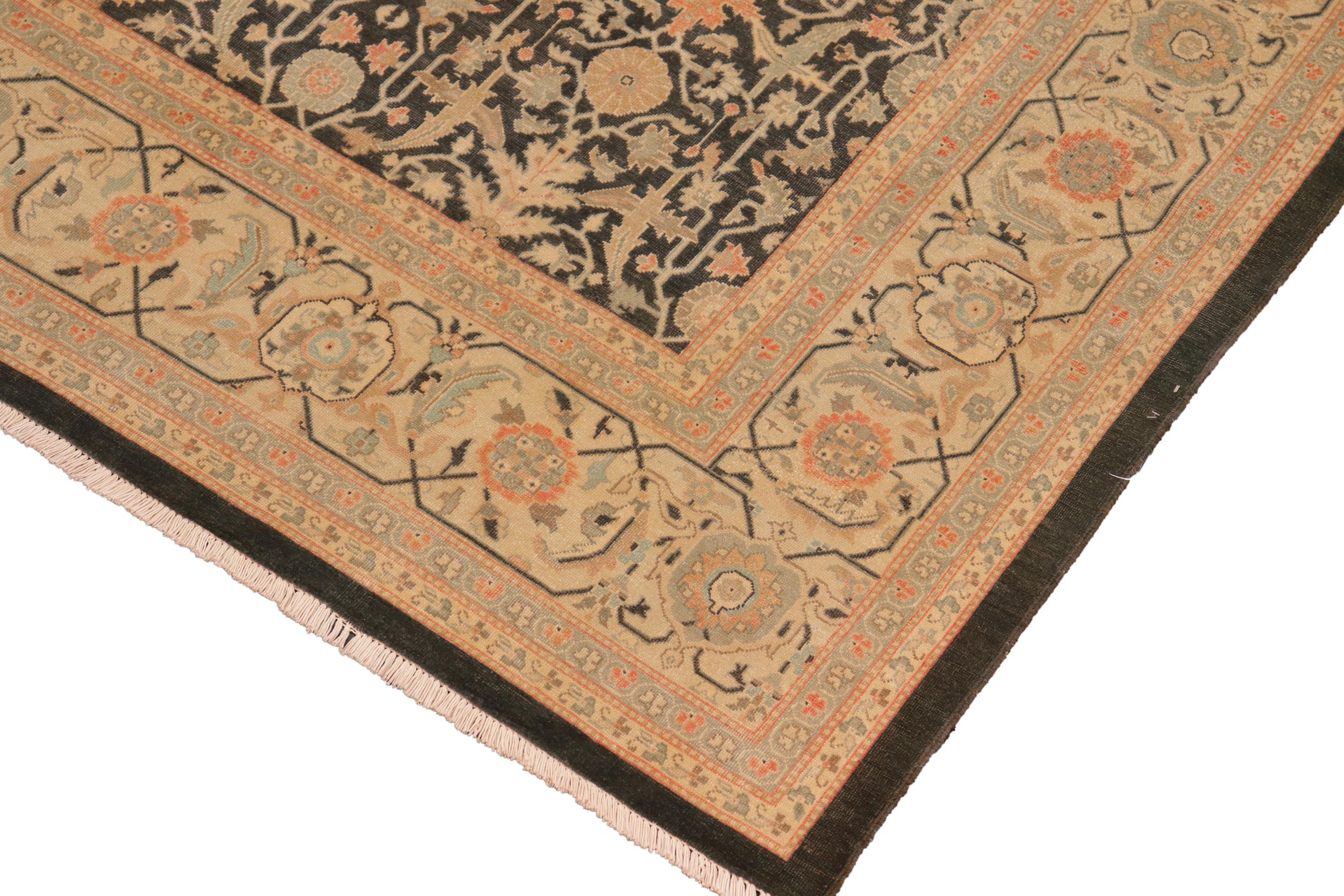 handmade Transitional Kafkaz Drk.green Beige Hand Knotted RECTANGLE 100% WOOL area rug 8x10