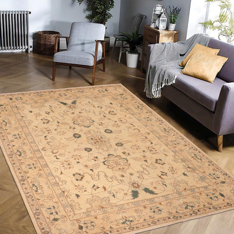 handmade Traditional Kafkaz Tan Green Hand Knotted RECTANGLE 100% WOOL area rug 8x10