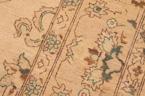 handmade Traditional Kafkaz Tan Green Hand Knotted RECTANGLE 100% WOOL area rug 8x10