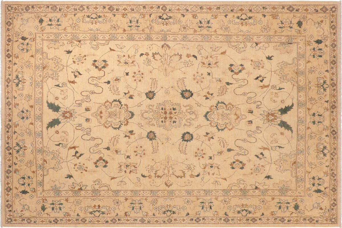 handmade Traditional Kafkaz Tan Green Hand Knotted RECTANGLE 100% WOOL area rug 8x10