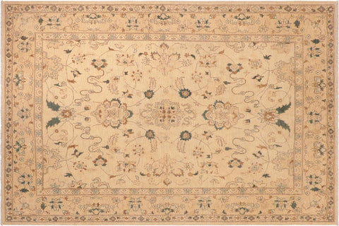 handmade Traditional Kafkaz Tan Green Hand Knotted RECTANGLE 100% WOOL area rug 8x10