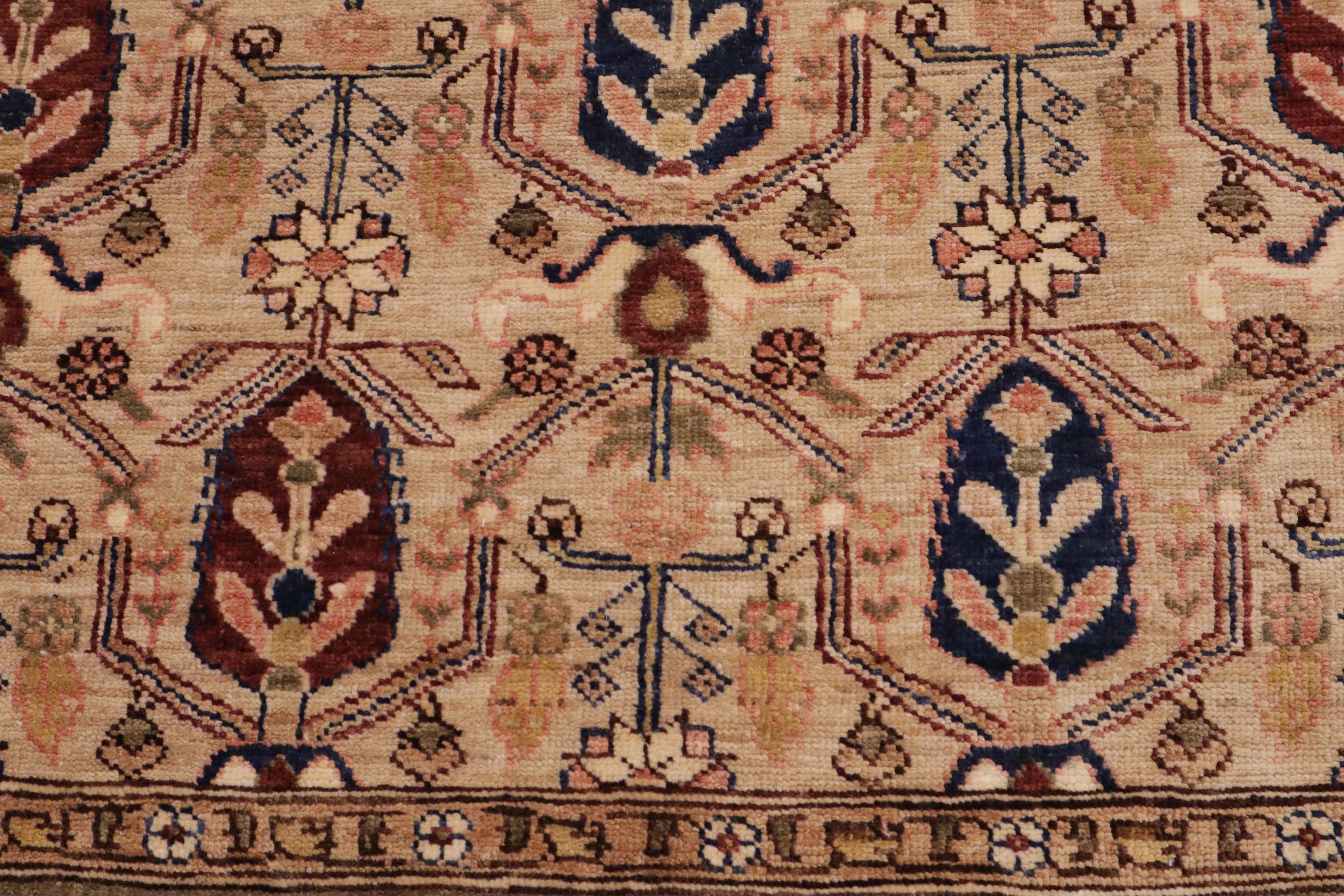 handmade Transitional Kafkaz Tan Green Hand Knotted RECTANGLE 100% WOOL area rug 9' x 12'