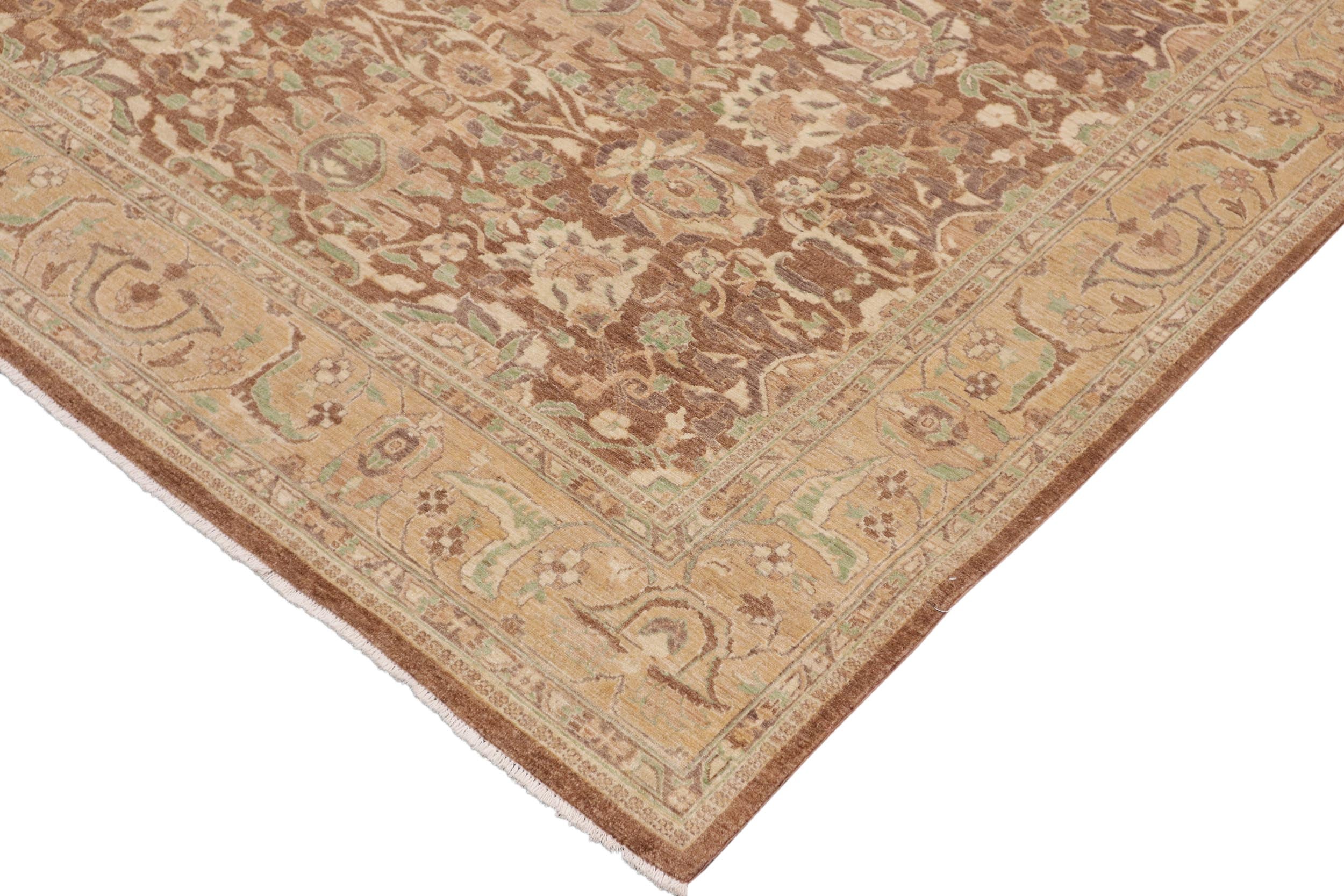 handmade Transitional Kafkaz Lt. Brown Gold Hand Knotted RECTANGLE 100% WOOL area rug 9' x 12'