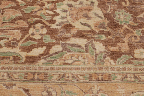 handmade Transitional Kafkaz Lt. Brown Gold Hand Knotted RECTANGLE 100% WOOL area rug 9' x 12'