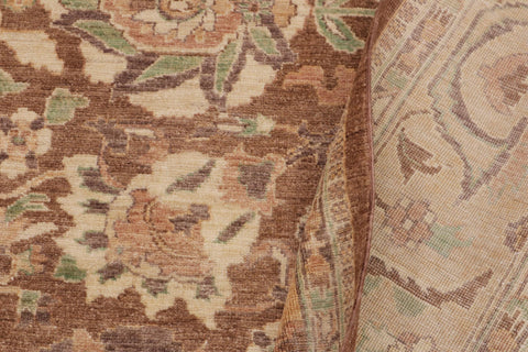 handmade Transitional Kafkaz Lt. Brown Gold Hand Knotted RECTANGLE 100% WOOL area rug 9' x 12'