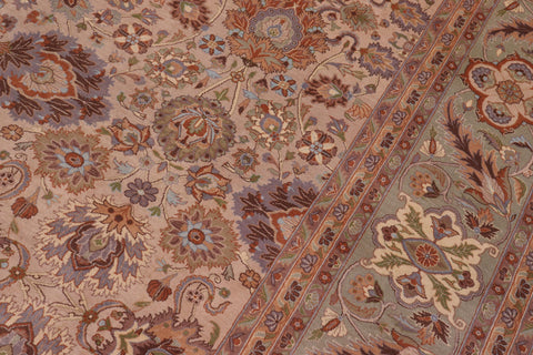 handmade Transitional Mehal Tan Lt. Green Hand Knotted RECTANGLE 100% WOOL area rug 9x12