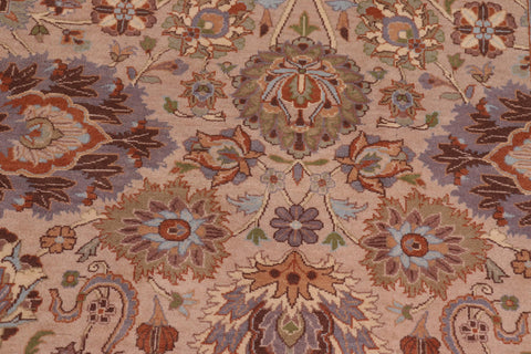 handmade Transitional Mehal Tan Lt. Green Hand Knotted RECTANGLE 100% WOOL area rug 9x12