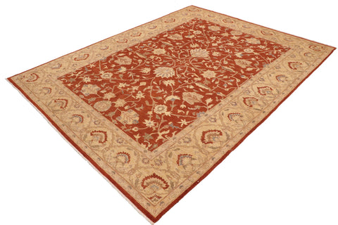 handmade Traditional Kafkaz Rust Beige Hand Knotted RECTANGLE 100% WOOL area rug 9x13