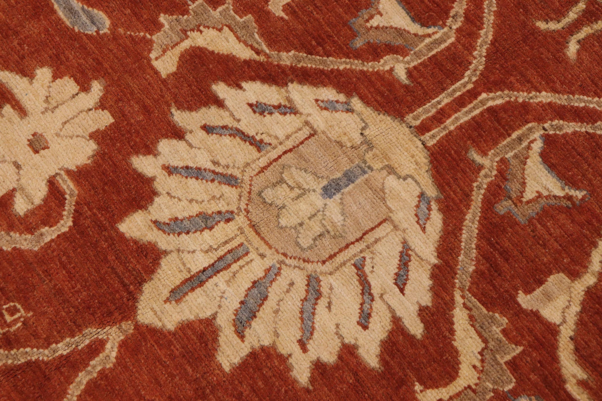 handmade Traditional Kafkaz Rust Beige Hand Knotted RECTANGLE 100% WOOL area rug 9x13