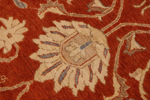 handmade Traditional Kafkaz Rust Beige Hand Knotted RECTANGLE 100% WOOL area rug 9X13