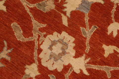 handmade Traditional Kafkaz Rust Beige Hand Knotted RECTANGLE 100% WOOL area rug 9X13