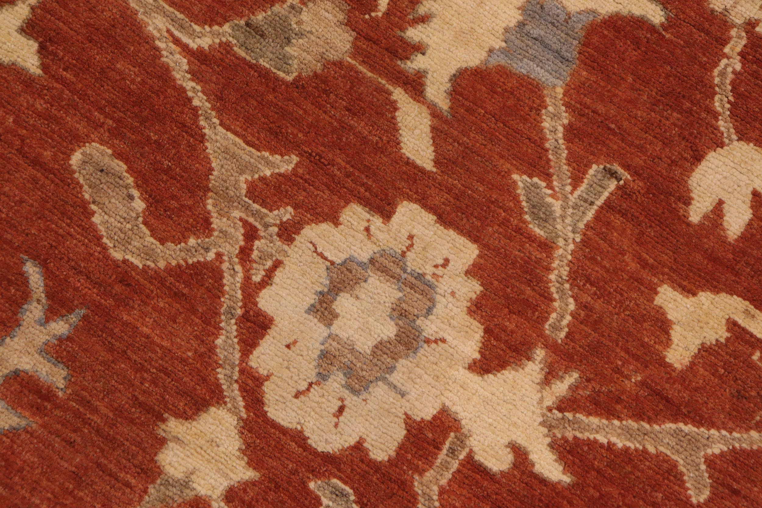 handmade Traditional Kafkaz Rust Beige Hand Knotted RECTANGLE 100% WOOL area rug 9x13