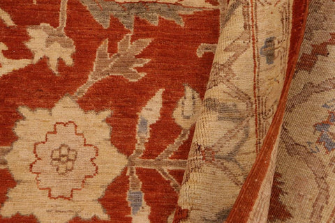 handmade Traditional Kafkaz Rust Beige Hand Knotted RECTANGLE 100% WOOL area rug 9X13